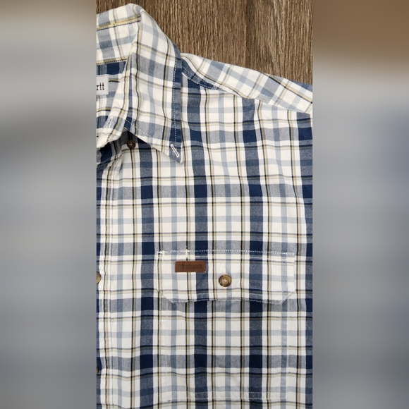 Carhartt Plaid 2 Pocket Short Sleeve Button-up Men's Size Large - Picture 5 of 7